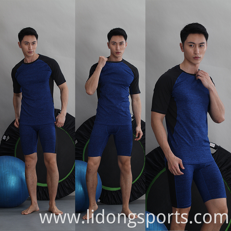 LiDong wholesale breathable quick dry short sleeve tshirt/mens gym clothing sportswear fitness